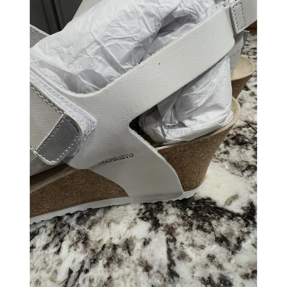 LUCIA‎ LMMSSA60 WOMEN SHOE SIZE 9M (40) WHITE LEATHER SLINGBACK BY MEPHISTO